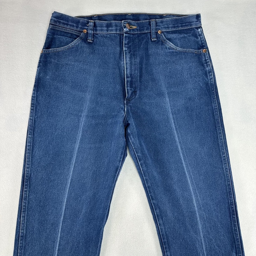 Wrangler 13MWZ‎ Jeans Mens 36x32 Blue Cowboy Cut Straight Leg Denim Western Fit
